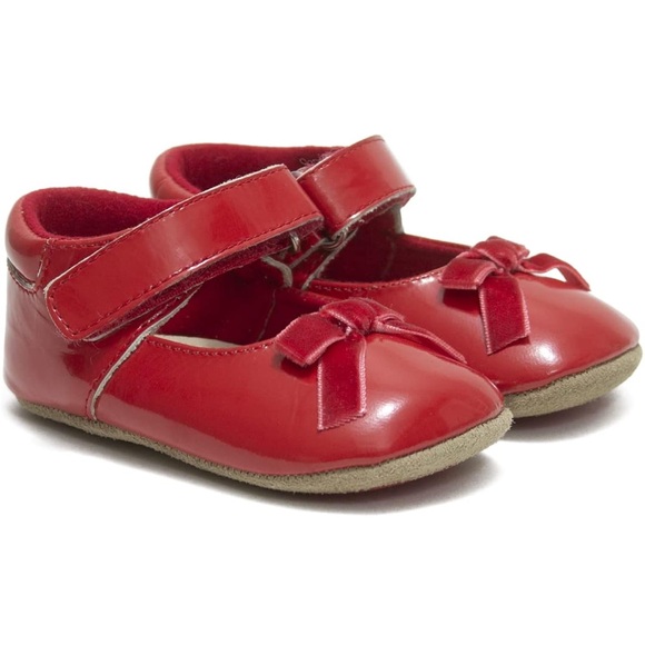 Robeez Baby Girls First Kicks, Velvet Bow Red Patent, 6-9 Months - Picture 1 of 4